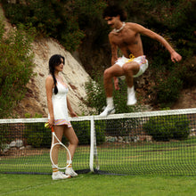 Load image into Gallery viewer, 1972 Unisexy Tennis Shorts in White Terrycloth