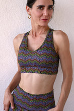 Load image into Gallery viewer, 1972 Sports Bra in Black Rainbow Print