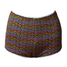 Load image into Gallery viewer, 1972 Tennis Bikini Bottoms in Black Rainbow Print