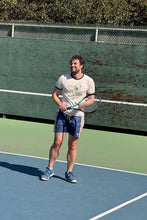 Load image into Gallery viewer, Unisex Laurel Canyon Peace Dove Tennis Ringer Tee in Cream / Dark Green