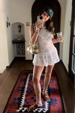 Load image into Gallery viewer, White Lace Tennis Dress with Vintage Drop-Waist Silhouette