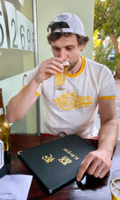 Load image into Gallery viewer, Unisex Laurel Canyon Tennis Club Ringer Tee in Vintage White / Mellow Yellow