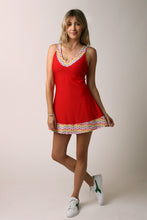 Load image into Gallery viewer, 1972 Tennis Active Dress with Built-in Bra & Shorts in Red