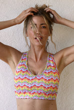 Load image into Gallery viewer, 1972 Sports Bra in White Rainbow Print