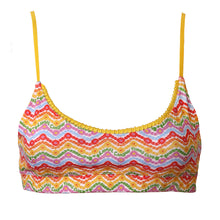 Load image into Gallery viewer, 1972 Tennis Bikini Bralette in White Rainbow Print