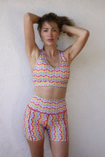 Load image into Gallery viewer, 1972 Printed Biker Shorts with Pockets in White Rainbow