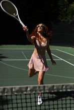 Load image into Gallery viewer, 1972 Tennis Skirt with Pockets in White Rainbow Print