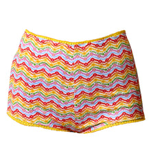 Load image into Gallery viewer, 1972 Tennis Bikini Bottoms in White Rainbow Print