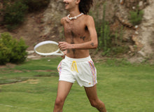 Load image into Gallery viewer, 1972 Unisexy Tennis Shorts in White Terrycloth