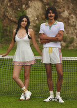 Load image into Gallery viewer, 1972 Unisexy Tennis Shorts in White Terrycloth