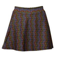 Load image into Gallery viewer, 1972 Tennis Skirt with Pockets in Black Rainbow Print