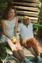 Load image into Gallery viewer, White Lace Tennis Dress with Vintage Drop-Waist Silhouette