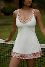 Load image into Gallery viewer, 1972 Tennis Active Dress with Built-in Bra & Shorts in White
