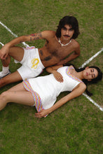 Load image into Gallery viewer, 1972 Unisexy Tennis Shorts in White Terrycloth