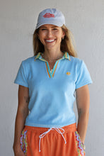 Load image into Gallery viewer, Crochet Women's Polo in Sky Blue Terry