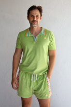 Load image into Gallery viewer, Crochet Men's Polo in Grass Green Terry