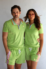 Load image into Gallery viewer, Crochet Men's Polo in Grass Green Terry