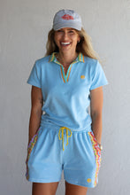 Load image into Gallery viewer, Crochet Women's Polo in Sky Blue Terry