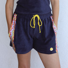 Load image into Gallery viewer, 1972 Unisexy Tennis Shorts in Navy Blue Terry