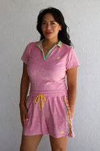 Load image into Gallery viewer, Crochet Women's Polo in Sunset Pink Terry