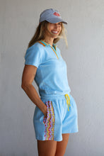 Load image into Gallery viewer, Crochet Women's Polo in Sky Blue Terry