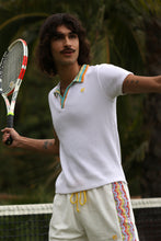Load image into Gallery viewer, Cotton Knit Crochet Men's Polo in White