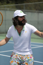 Load image into Gallery viewer, Cotton Knit Crochet Men's Polo in White