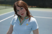 Load image into Gallery viewer, Terrycloth Crochet Women's Polo in Blue