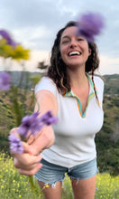 Load image into Gallery viewer, Cotton Knit Crochet Men's Polo in White