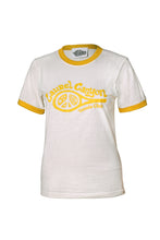 Load image into Gallery viewer, Unisex Laurel Canyon Tennis Club Ringer Tee in Vintage White / Mellow Yellow