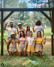 Load image into Gallery viewer, Unisex Laurel Canyon Tennis Club Ringer Tee in Vintage White / Mellow Yellow