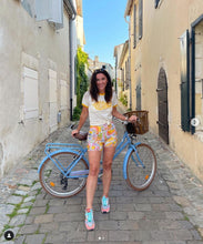 Load image into Gallery viewer, Unisex Laurel Canyon Tennis Club Ringer Tee in Vintage White / Mellow Yellow