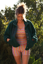 Load image into Gallery viewer, 1972 Printed Biker Shorts with Pockets in White Rainbow

