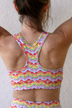 Load image into Gallery viewer, 1972 Sports Bra in White Rainbow Print
