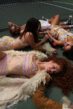 Load image into Gallery viewer, 1972 Tennis Bikini Bralette in White Rainbow Print
