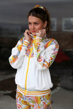 Load image into Gallery viewer, Melty Racquet Floral Printed Unisexy White Track Jacket
