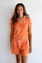 Load image into Gallery viewer, Crochet Women's Polo in Spritz Orange Terry
