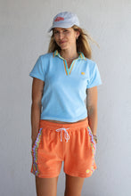 Load image into Gallery viewer, Crochet Women's Polo in Sky Blue Terry
