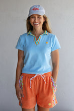 Load image into Gallery viewer, Crochet Women's Polo in Sky Blue Terry
