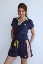 Load image into Gallery viewer, Crochet Women's Polo in Navy Blue Terry
