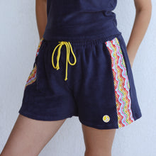 Load image into Gallery viewer, 1972 Unisexy Tennis Shorts in Navy Blue Terry
