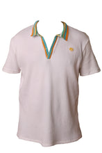 Load image into Gallery viewer, Cotton Knit Crochet Men&#39;s Polo in White

