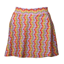 Load image into Gallery viewer, 1972 Tennis Skirt with Pockets in White Rainbow Print
