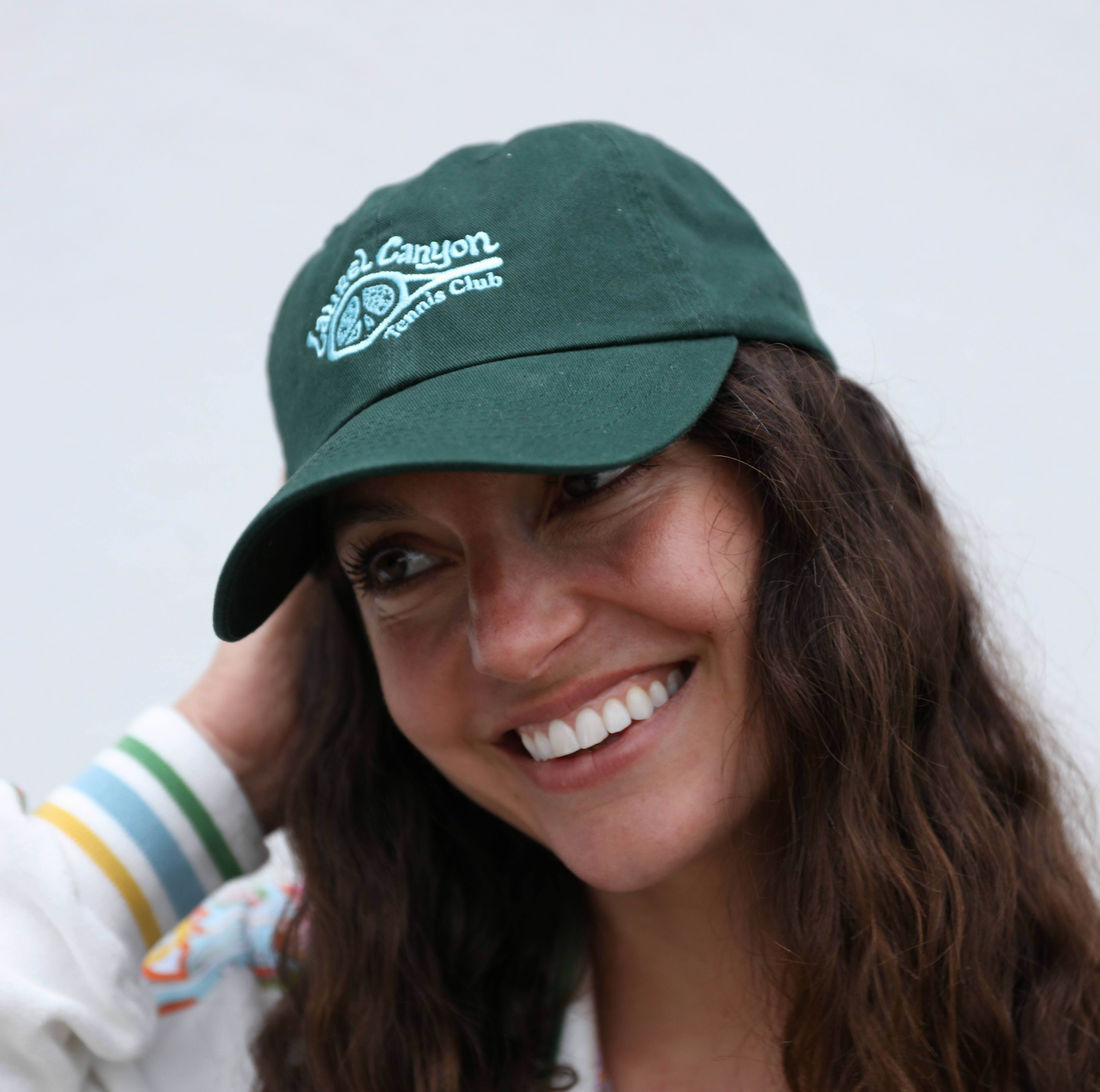 Unisex Laurel Canyon Tennis Club Embroidered Cotton Tennis Hat in Pacific Green