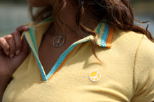 Load image into Gallery viewer, Zero-Waste Terrycloth Crochet Polo in Yellow
